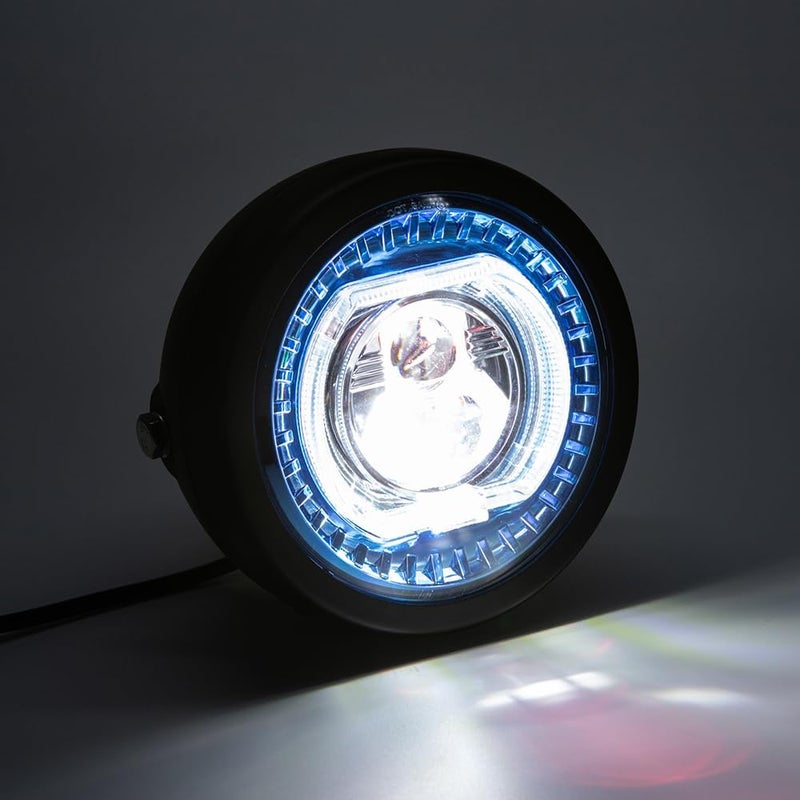 BENEALL Motorcycle Headlight 5.75 inch Round LED with Mounting Brackets Assembly, Front Headlamp with DRL High/Low Beam for Cafe Racer E-bike Bobber Chopper (style C) - Image 5